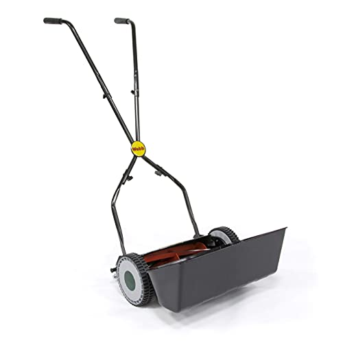 Webb WEH30 Sidewheel Manual Hand Push Cylinder Lawnmower with 4 Cutting Heights, 30cm Cutting Width and 17L Collection Box - 2 Year Guarantee