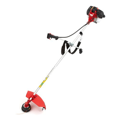 43cc Petrol Grass Trimmer and Brushcutter with Protective Guard and Harness - Optimal for Trimming Weeds, Grass Cutting, Lawn Edges - 2-Stroke Engine 1.25KW / 1.7HP