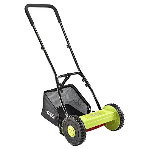 Manual Garden Lawnmower Hand Push Mower Grass Cutter, 30cm Cutting Width with 17L Collection Bag for Waste