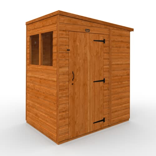 TigerFlex Shiplap Pent Single Door Windows Wooden Garden Shed 4 x 6 ft