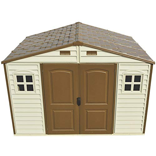 Duramax (30214-1) 10 x 8 Feet V2 Wood Side Vinyl Shed - Ivory/Brown