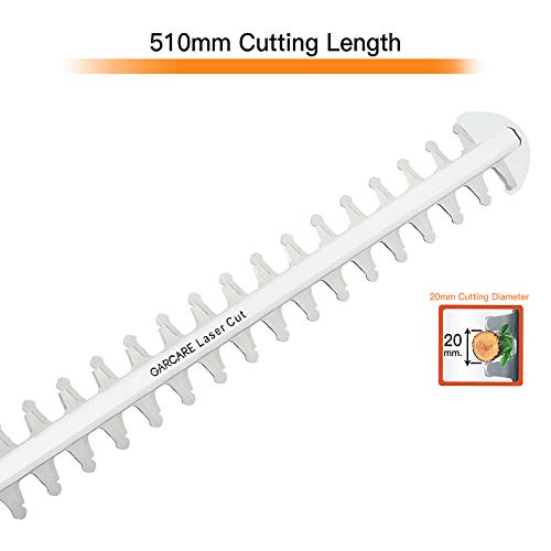 GARCARE Corded Pole Hedge Trimmer - 2 in 1 Extendable Telescopic Hedge Trimmers Long Reach 2.8m,Electric Hedge Cutter Shrub Trimmer (510 mm Cutting Blade, 20 mm Cutting Space, 600W)