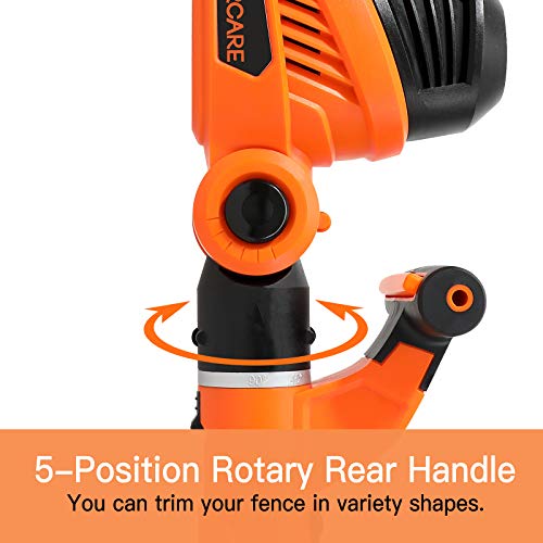 GARCARE Corded Pole Hedge Trimmer - 2 in 1 Extendable Telescopic Hedge Trimmers Long Reach 2.8m,Electric Hedge Cutter Shrub Trimmer (510 mm Cutting Blade, 20 mm Cutting Space, 600W)