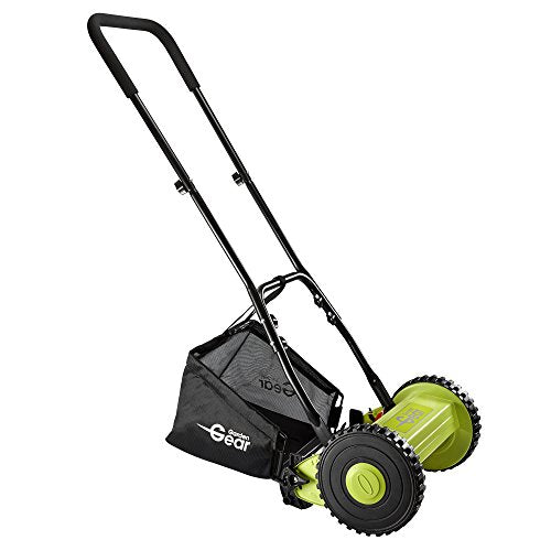 Manual Garden Lawnmower Hand Push Mower Grass Cutter, 30cm Cutting Width with 17L Collection Bag for Waste