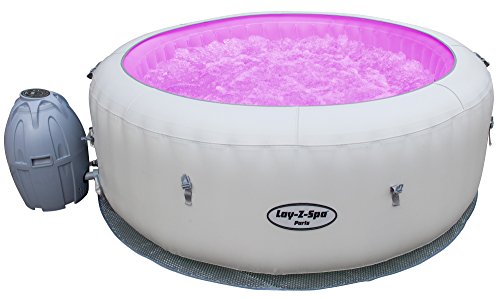 Lay -Z-Spa Paris Hot Tub with LED Lights, Airjet Inflatable, 4-6 Person