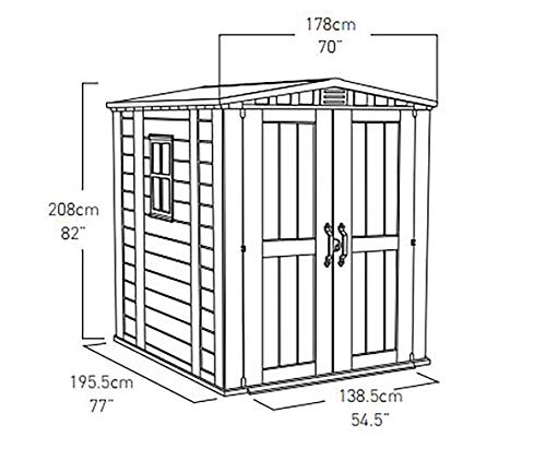 Keter Factor Outdoor Garden Storage Shed, Beige, 6 x 6 ft