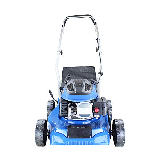 Hyundai Lightweight 40cm 79cc 4 Stroke Push Rotary Petrol Lawnmower, 6 Cutting Central Height Adjustment Lawn Mower, Rust Proof Deck, 3 Year Warranty