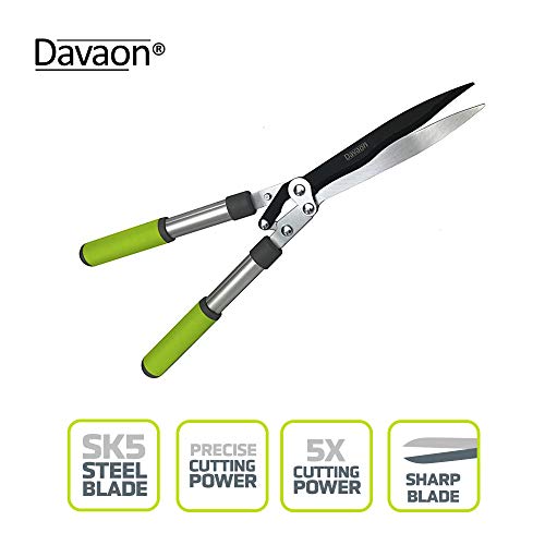 Garden Shears - Best Gardening Tool for Easy Cutting and Trimming - Ideal for Hedges, Shrubs and Bushes - Complete with Soft-Grip Handle- Garden Shears for Hedges & Grass- Hedge Shears - Davaon Pro