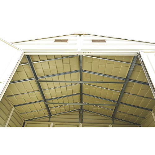 Duramax (30214-1) 10 x 8 Feet V2 Wood Side Vinyl Shed - Ivory/Brown