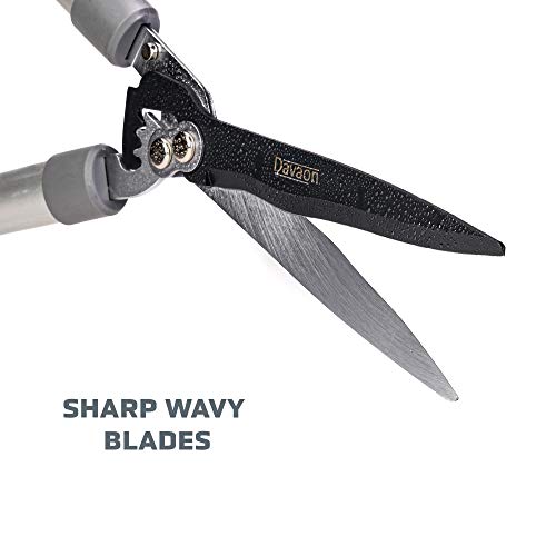 Heavy-Duty Gardening Shears with Lightweight Anti-Slip Handles and Razor-Sharp Blades - Advanced Geared Mechanism - Prune Your Garden in Comfort with Hedge Shears - 560mm- Garden Shears- Davaon Pro