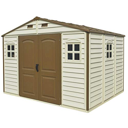 Duramax (30214-1) 10 x 8 Feet V2 Wood Side Vinyl Shed - Ivory/Brown