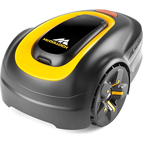 McCulloch ROB S400 Robotic Lawn Mower – Cuts up to 400 sq m, Manicured Lawn, Tackles 35 Percent Slop Gradients, Lawn Growth Sensors, Simple Set Up, Intuitive Keypad