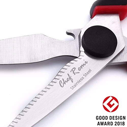 Heavy Duty Sharp Kitchen Scissors - 2 Yr Warranty - Detachable For Easy Cleaning. Multipurpose Utility Shears for Chicken, Poultry, Fish, Meat, Vegetables, Flowers