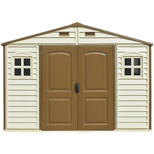 Duramax (30214-1) 10 x 8 Feet V2 Wood Side Vinyl Shed - Ivory/Brown