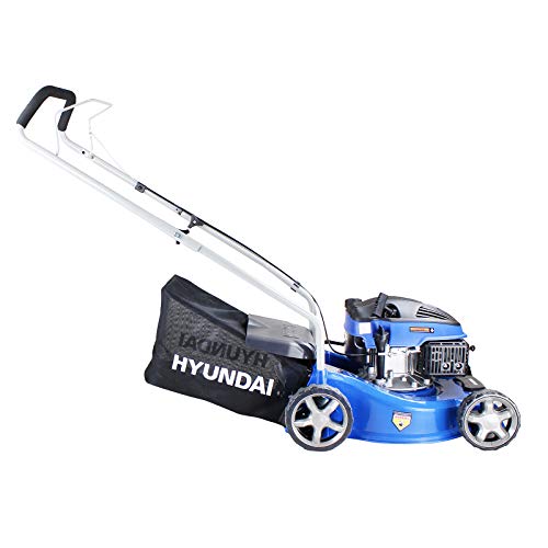 Hyundai Lightweight 40cm 79cc 4 Stroke Push Rotary Petrol Lawnmower, 6 Cutting Central Height Adjustment Lawn Mower, Rust Proof Deck, 3 Year Warranty