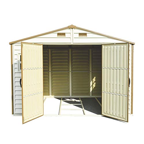 Duramax (30214-1) 10 x 8 Feet V2 Wood Side Vinyl Shed - Ivory/Brown