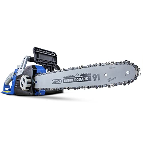 Hyundai 16" Electric Chainsaw, 2400w, 12m Power Cable Chain Saw with 3 Years Warranty, Blue