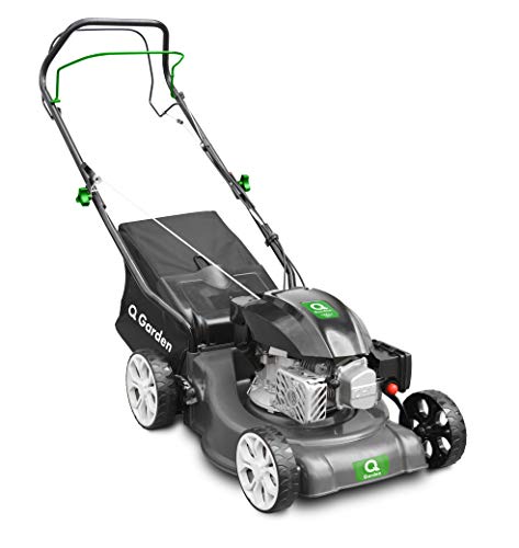 Q Garden QG40-145SP Self Propelled 4 Wheel Petrol Lawnmower with 7 Cutting Heights, Small To Medium Lawns, 40cm Cutting Width and 45L Collection Bag - 1 Year Guarantee