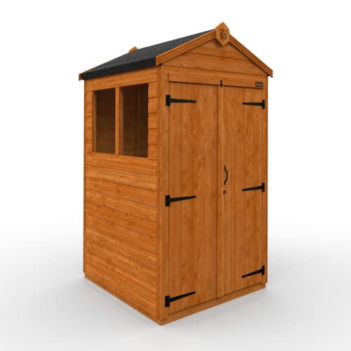 TigerFlex Shiplap Apex Double Door Windows Wooden Garden Shed 4 x 4 ft