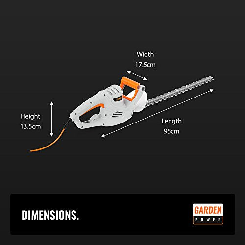 VonHaus 550W Electric Hedge Trimmer/Cutter with 60cm Blade + Blade Cover & 10m Cable