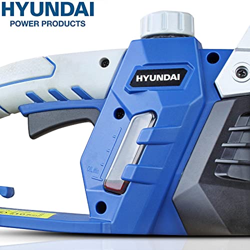 Hyundai 16" Electric Chainsaw, 2400w, 12m Power Cable Chain Saw with 3 Years Warranty, Blue