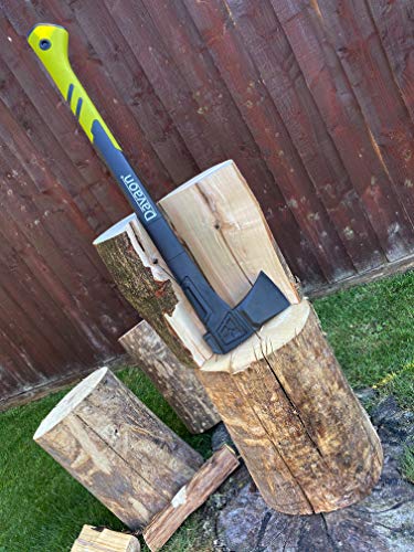 Davaon Pro 71cm Log Splitting Axe - Up To 30cm Logs - High Carbon Steel Blade - Balanced For Swing Power - 1.7kg Non Come Off Head - Strong Fibreglass Handle - Storage Case - Firewood Garden Camping