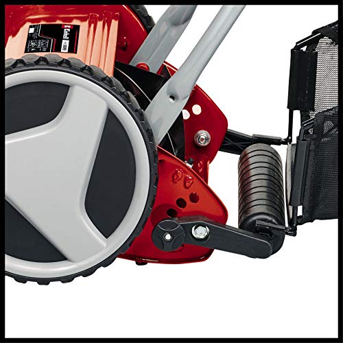 Einhell Manual Lawn Mower GC-HM 400 (for Lawns Up to 250 m², Ball-Bearing Mounted Mower Spindle with 5 High-Grade Steel Blades, 4-Position Cutting Height Adjustment 13-37 mm)