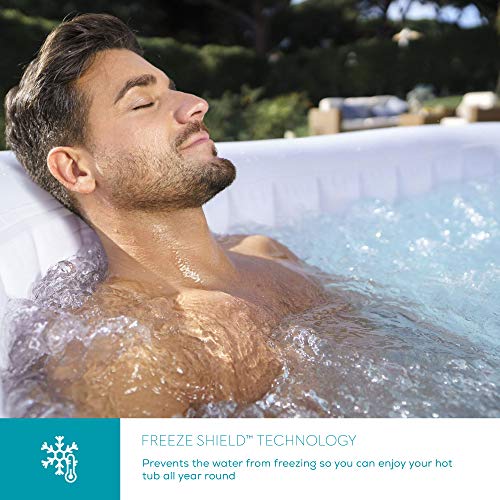 Lay-Z-Spa Ibiza Hot Tub 140, AirJet Massage System Inflatable Spa with Freeze Shield and Rapid Heating, 4-6 Person