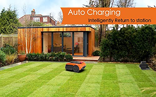 AYI DRM3-600i Robot Lawnmower - Cuts Up To 600㎡ Robotic Lawnmower with Auto Charging, Easy Set-up, Bluetooth App Control, Edge Cutting, Tackle 20° Gradient, Multiple Safety Sensors UK Plug