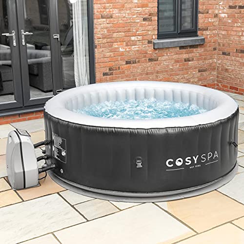 CosySpa Inflatable Hot Tub Spa [2022 Model] – Outdoor Bubble Hot Tub | 2-6 Person Capacity – Quick Heating | Round Hot Tub (Hot Tub Only - 4 Person)