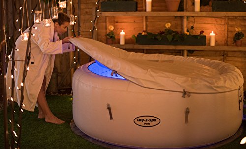 Lay -Z-Spa Paris Hot Tub with LED Lights, Airjet Inflatable, 4-6 Person