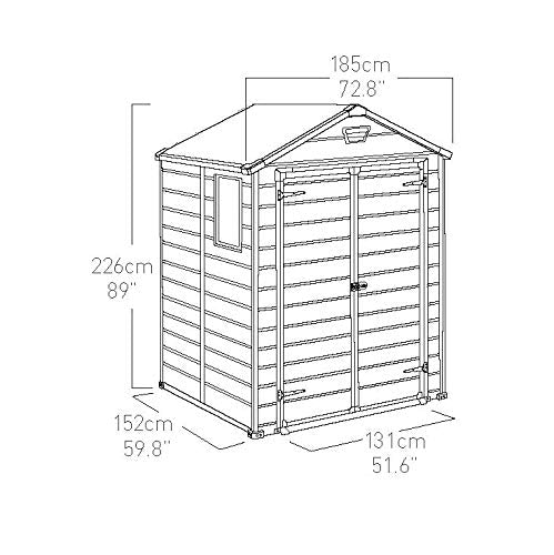 Keter Manor Outdoor Garden Storage Shed, Beige, 6 x 5 ft