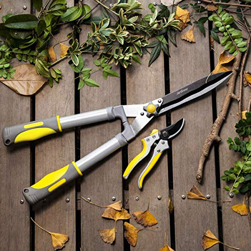 Jardineer 2pcs Garden Shears, Hedge Shears for Trimming Shrubs and Pruning Shears for Cutting Branches, Heavy Duty Garden Tools