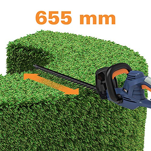 BLUE RIDGE 600W Electric Hedge Cutter/Trimmer BR8202 655mm Blade Length, 16mm Tooth Spacing, 6m Long Cable, Blade Sheath Included